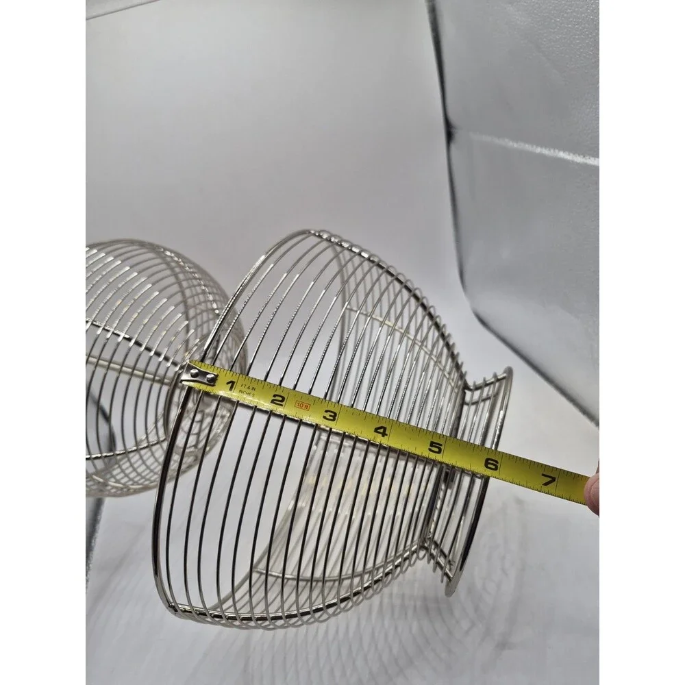 2 Tier Chrome Basket Storage Fruit & Vegetable Round Bowl Kitchen Stand Rack